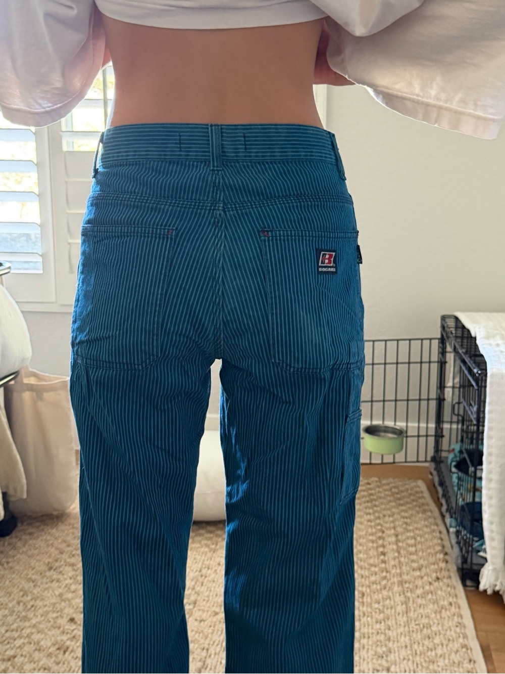 Vintage Bogart Teal Pinstripe Pants